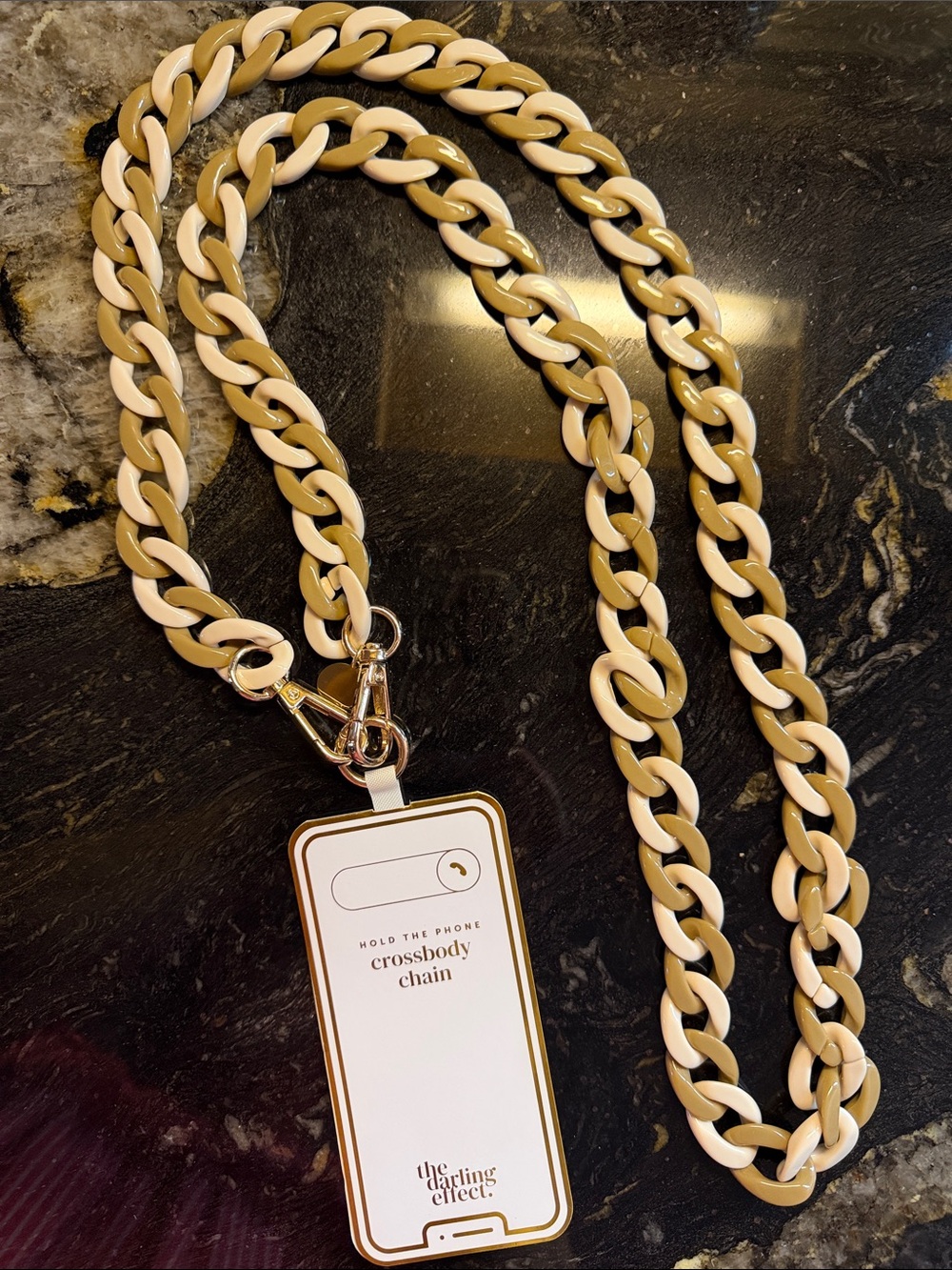 Crossbody Phone Chain in Duo Neutrals NWT